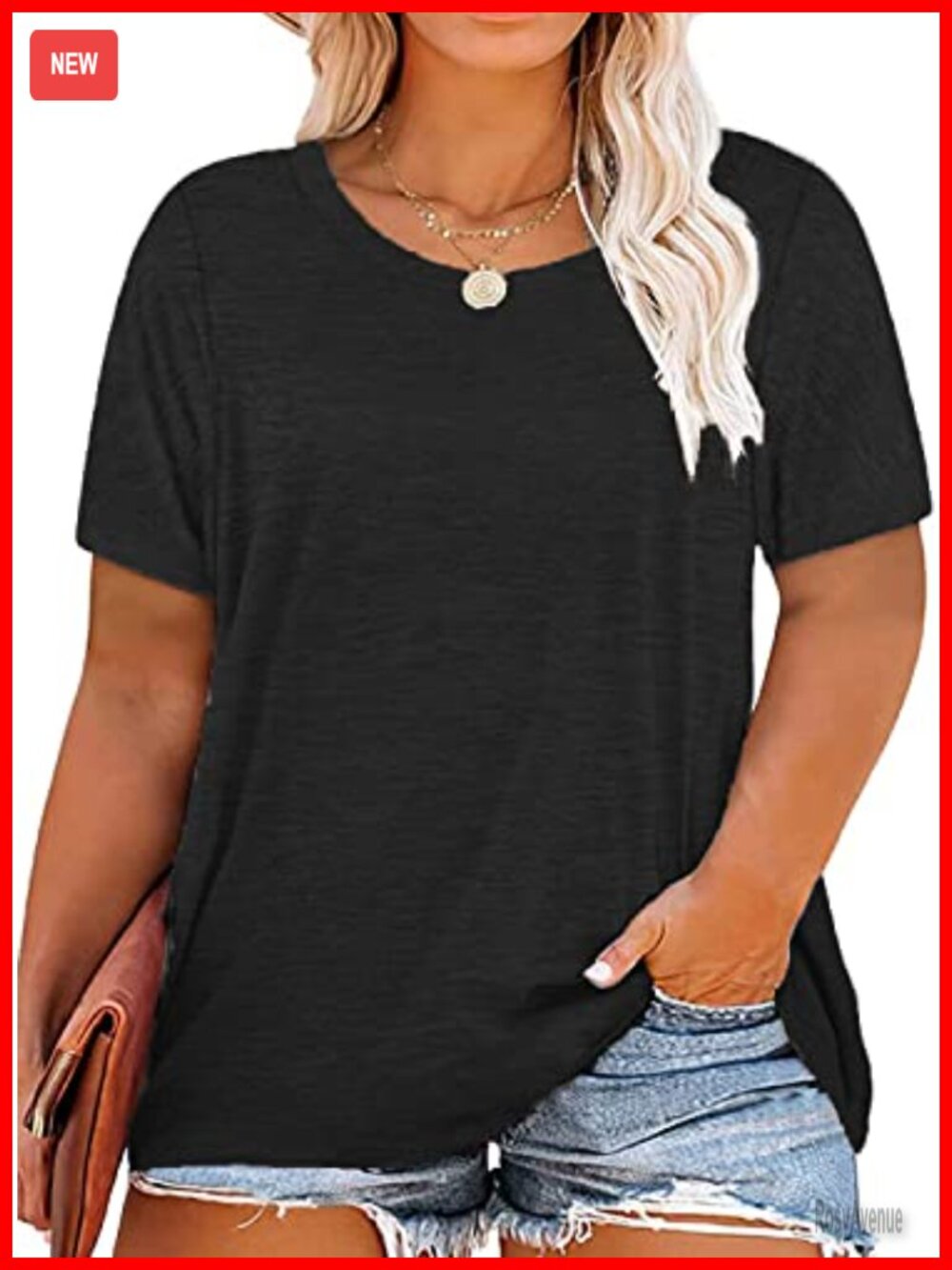 Plus Size Womens Summer T Shirt Short Sleeve Round Neck Loose Fit Tunic Tee